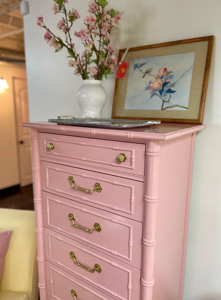 Vintage Dixie Furniture Faux Bamboo Lingerie Chest Available for Custom Lacquer!
