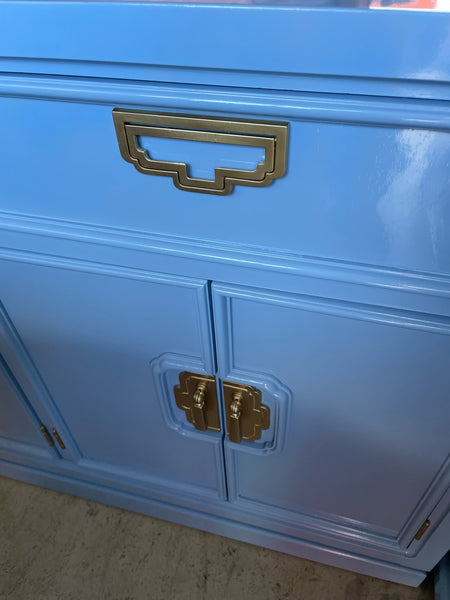Vintage Chinoiserie Style Curio Cabinet Available for Custom Lacquer! - Hibiscus House