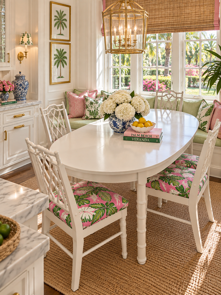 Vintage Faux Bamboo Dining Table Available for Custom Lacquer! - Hibiscus House