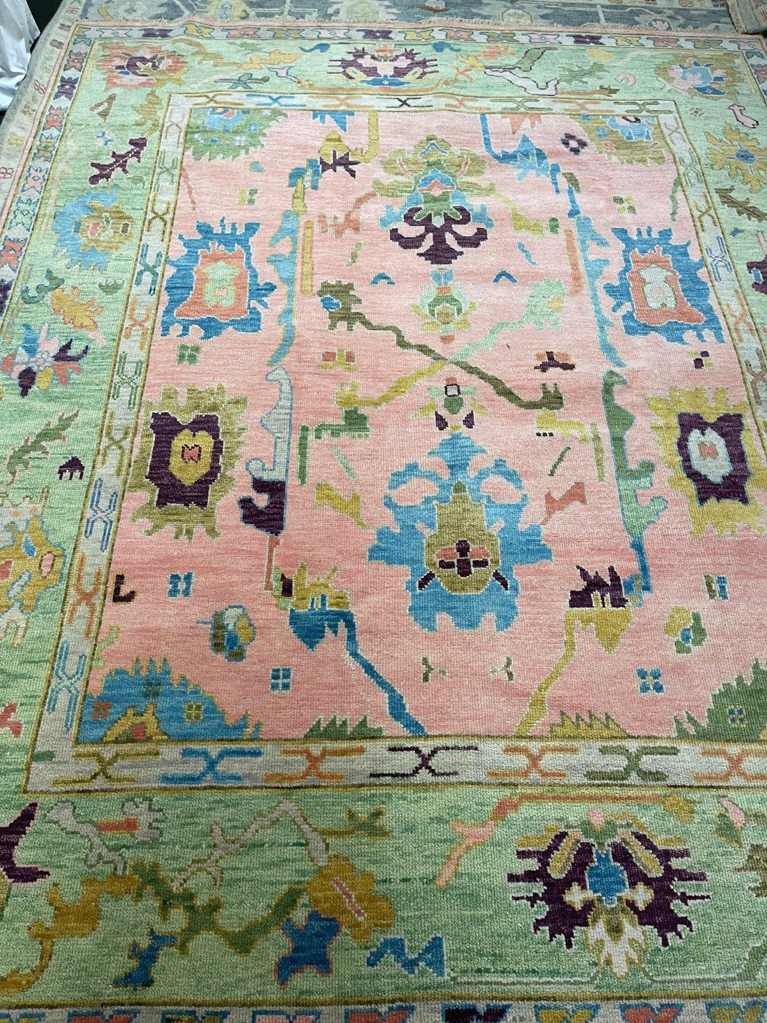 8x10 Handmade Oushak Rug - Hibiscus House