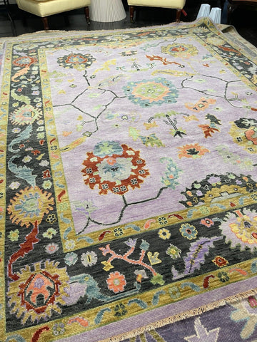 8x10 Handmade Oushak Rug - Hibiscus House