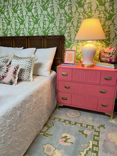 Vintage Bernhardt Furniture Campaign Style Large Nightstand Pair Available to Customize!