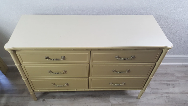 Vintage Classic Six Drawer Faux Bamboo Style Double Dresser Available to Customize!