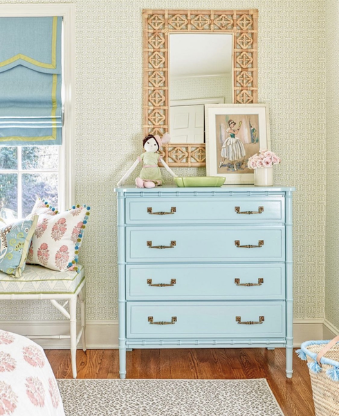 Faux Bamboo Bachelor Chest of Drawers Available for Custom Lacquer!