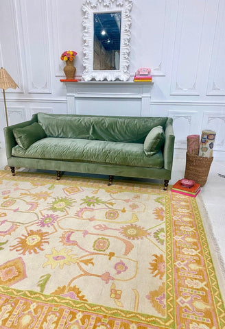 English Village Lane x Hibiscus House Tutti Fruity 9’ x 12’ Modern Oushak Rug Ready to Ship! - Hibiscus House