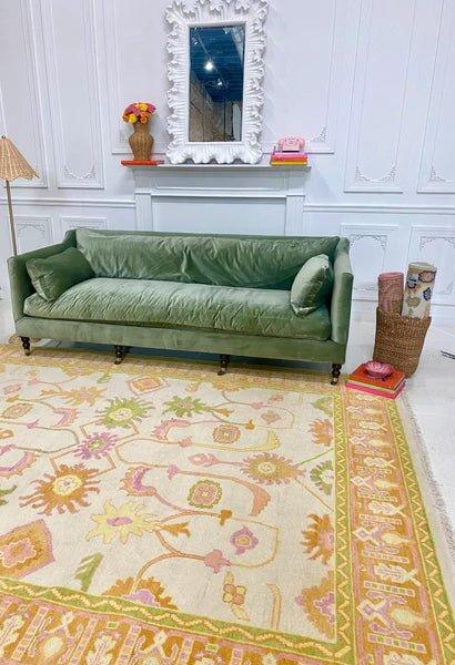 6' x 9' Tutti Frutti Rug with Orange Border - Hibiscus House