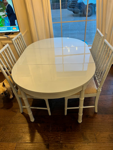 Vintage Broyhill Furniture Faux Bamboo Dining Table Available for Custom Lacquer!! - Hibiscus House