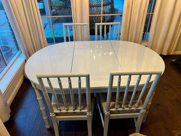 Vintage Broyhill Furniture Faux Bamboo Dining Table Available for Custom Lacquer!! - Hibiscus House