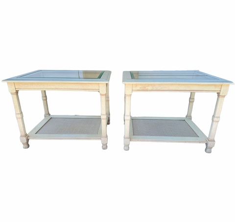 Vintage Pair of Mersman Faux Bamboo Side Tables Available for Custom Lacquer