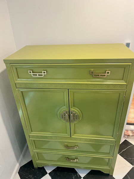 Vintage Thomasville Huntley Faux Bamboo Large Armoire Available for Custom Lacquer!