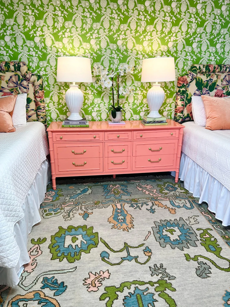 Vintage All Wood Faux Bamboo Nine-Drawer Dresser Available for Custom Lacquer! - Hibiscus House