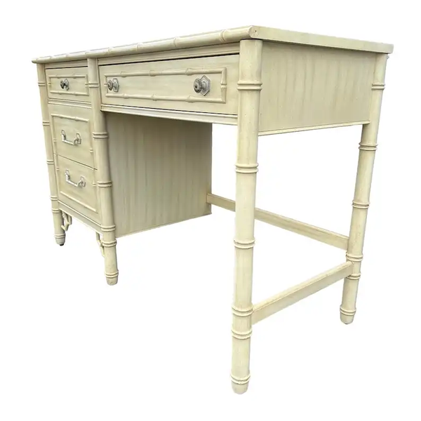 Vintage Thomasville Allegro Bamboo Desk with Matching Chair Available for Custom Lacquer!!