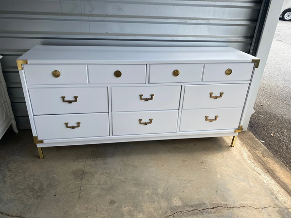 Vintage Thomasville Huntley Campaign Style Wood Dresser Available for Custom Lacquer!