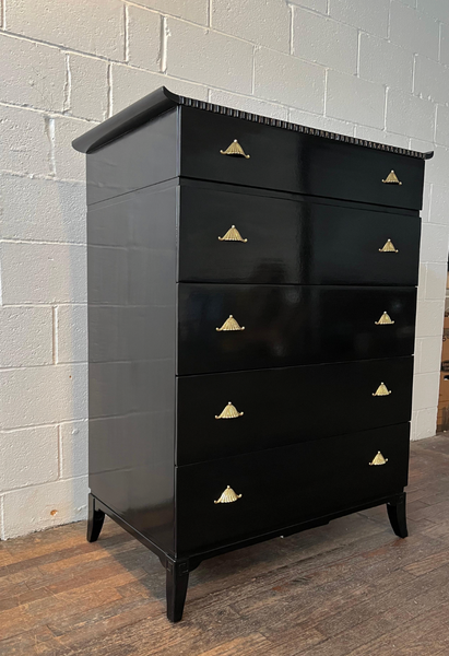 Vintage Rway Furniture Pagoda Style Tallboy Dresser Available for Custom Lacquer - Hibiscus House