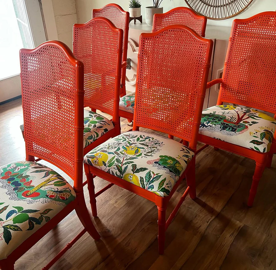Set of 6 Vintage Thomasville Furniture Faux Bamboo Dining Chairs ...