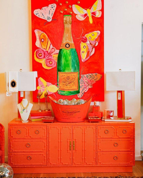 Vintage Drexel Omega Kensington Collection Faux Bamboo Credenza Available for Lacquer