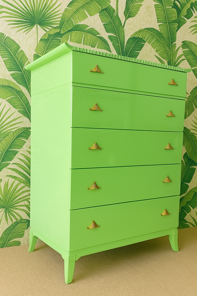 Vintage Rway Furniture Pagoda Style Tallboy Dresser Available for Custom Lacquer - Hibiscus House