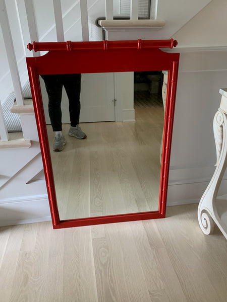 Vintage Dixie Furniture Faux Bamboo Mirror Available for Custom Lacquer