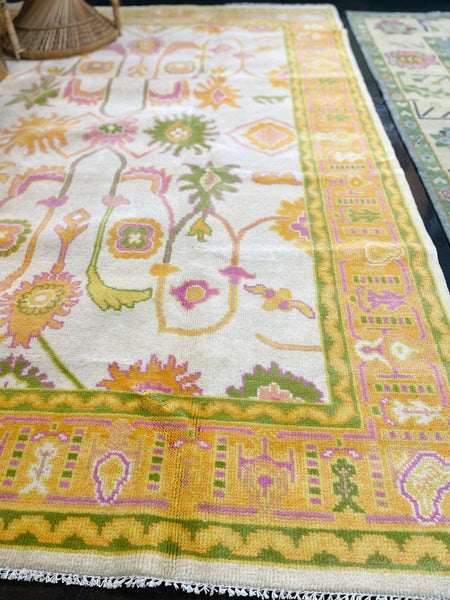 6' x 9' Tutti Frutti Rug with Orange Border - Hibiscus House