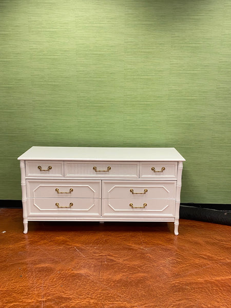 Vintage Broyhill Furniture 7 Drawer Faux Bamboo Dresser Available to Customize!