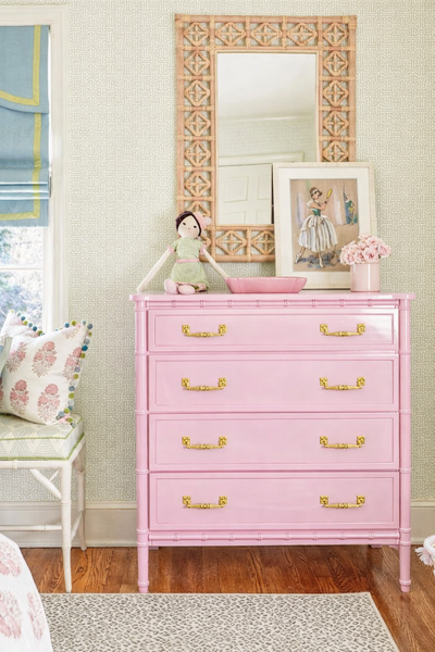 Faux Bamboo Bachelor Chest of Drawers Available for Custom Lacquer!