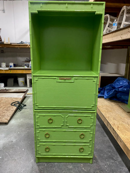 Vintage Drexel Omega Collection Faux Bamboo Secretary/Bookcase Available to Customize!