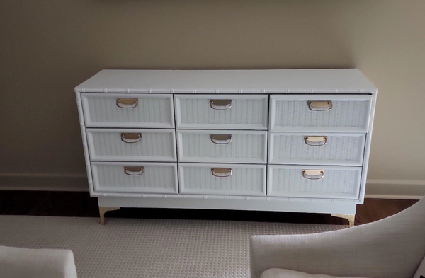 Vintage Faux Bamboo Nine Drawer Dresser Available for Custom Lacquer - Hibiscus House