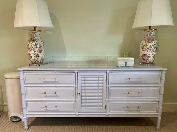 Vintage Henry Link Bali Hai Shutter Center-Door Credenza Available to Customize! - Hibiscus House