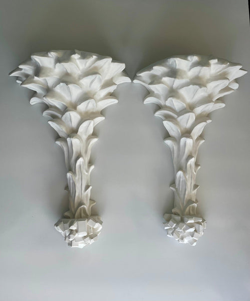 High Gloss Lacquered Palm Tree Wall Sconce Pair - Hibiscus House