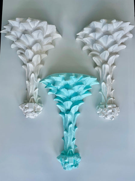 High Gloss Lacquered Palm Tree Wall Sconce Pair - Hibiscus House