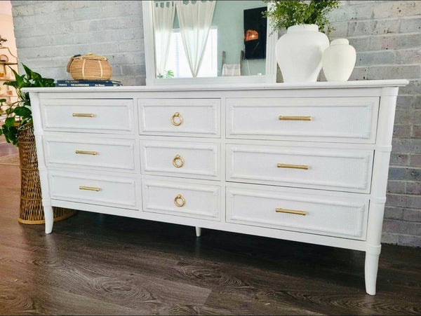 Thomasville Faux Bamboo Paoletti Collection Nine Drawer Dresser Available for Lacquer - Hibiscus House