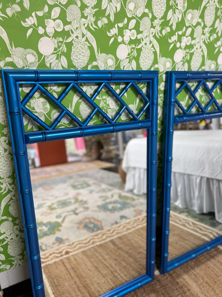 Vintage Dixie Furniture Company "Aloha" Collection Fretwork Mirror Pair Available for Custom Lacquer! - Hibiscus House