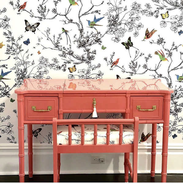 RARE!! Vintage Henry Link Bali Hai Vanity Available for Custom Lacquer - Hibiscus House