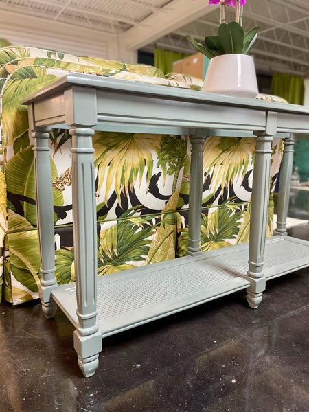 Glass Top Console Table Lacquered - Hibiscus House