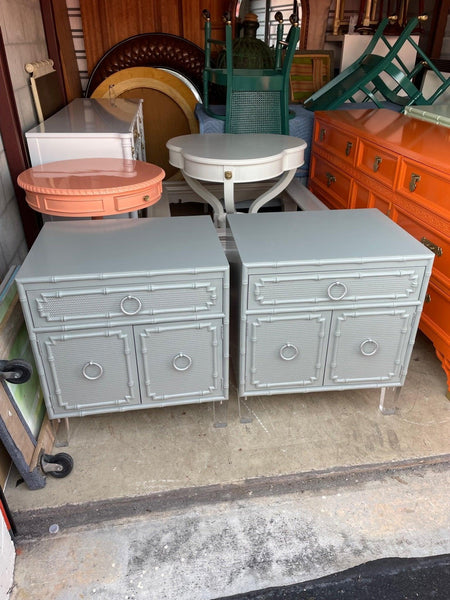 Vintage Drexel Kensington Faux Bamboo Five Drawer Tallboy Chest Available For Custom Lacquer! - Hibiscus House