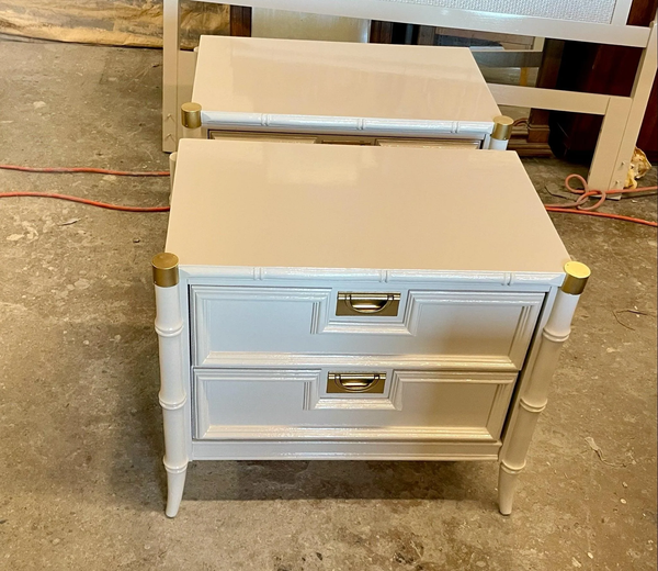Vintage Stanley Furniture Faux Bamboo Single Pagoda Nightstand Available for Custom Lacquer!