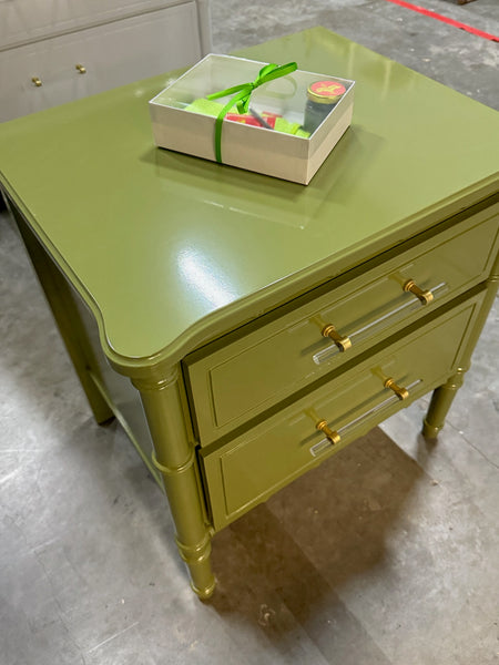 Vintage Classic Single Faux Bamboo Nightstand Available for Custom Lacquer!! - Hibiscus House
