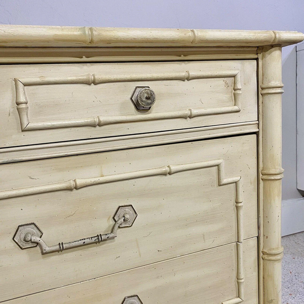 Vintage Thomasville Allegro Faux Bamboo Seven Drawer Dresser Available for Custom Lacquer!