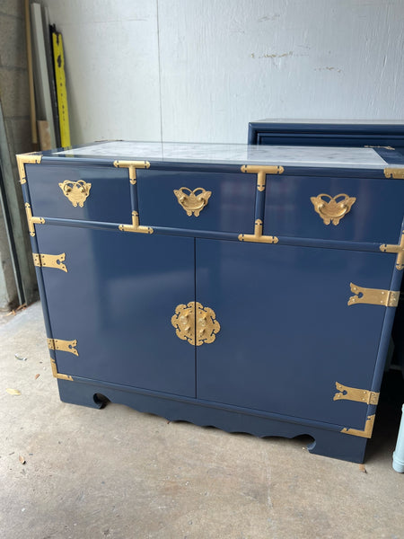 Vintage Korean Tansu Chinoiserie Style Credenza Available for Custom Lacquer!