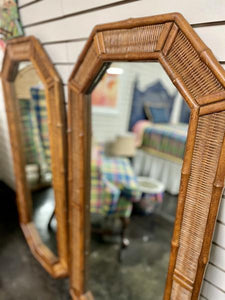 American of Martinsville Natural Faux Bamboo Mirrors- Pair - Hibiscus House