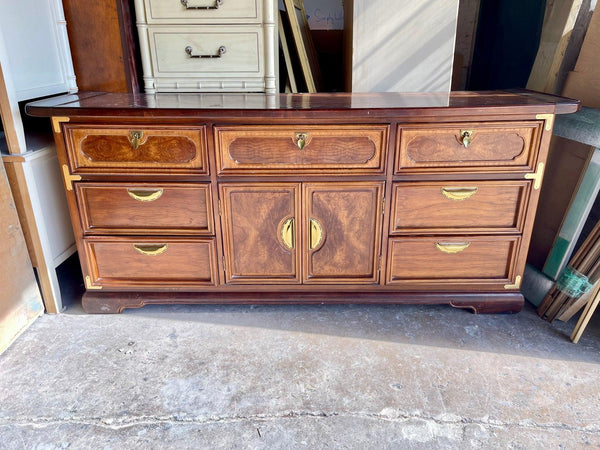 Antique Chinoiserie Regency Faux Bamboo Pagoda Style Credenza - Hibiscus House