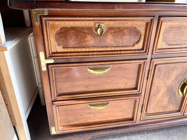 Antique Chinoiserie Regency Faux Bamboo Pagoda Style Credenza - Hibiscus House