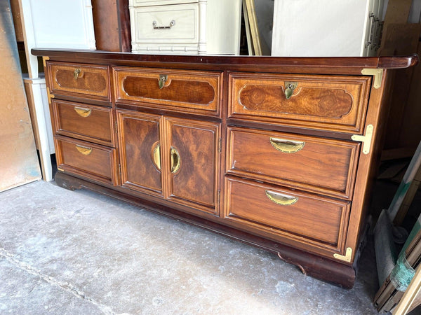 Antique Chinoiserie Regency Faux Bamboo Pagoda Style Credenza - Hibiscus House