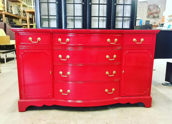 Gorgeous Bassett Furniture Bow-front Buffet Available for Custom Lacquer!