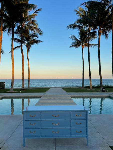 Henry Link Faux Bamboo Bali Hai Collection Triple Dresser Available for Custom Lacquer!