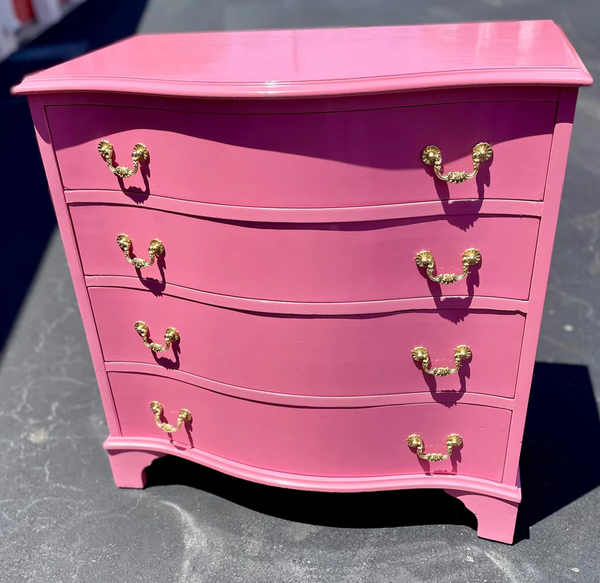 Gorgeous Vintage Ethan Allen Bow Front Traditional Style Chest Available for Custom Lacquer! - Hibiscus House