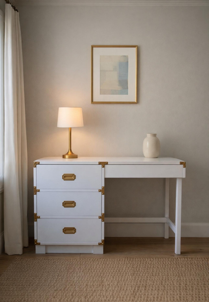 Vintage Dixie Furniture Co Campaign Style Writing Desk Available and Ready for Custom Lacquer
