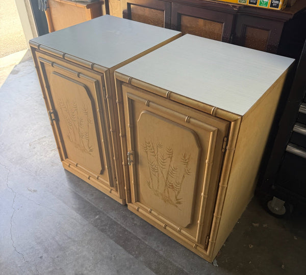 Vintage Dixie Aloha Collection Narrow Cabinet Style Nightstand Pair Available for Custom Lacquer! - Hibiscus House