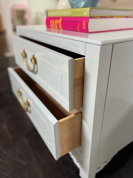 Chinoiserie Nightstands by White Furniture Co. Lacquered in Sleepy Blue - Hibiscus House