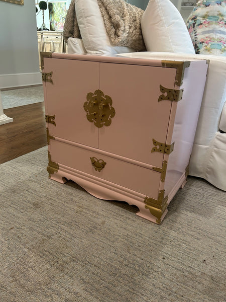Vintage Tansu-Style Lingerie Chest with Unique Butterfly Hardware Available for Custom Lacquer